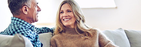 Expat couple discuss their mortgage options with Marsden Building Society